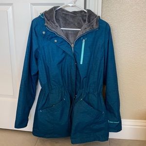 Free Country Teal Faux Fur Lined Parka
